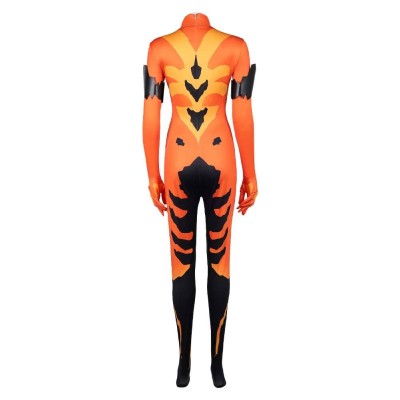 Invincible Season 4 Volcanikka Women Orange Jumpsuit Cosplay Costume Halloween Carnival Outfit