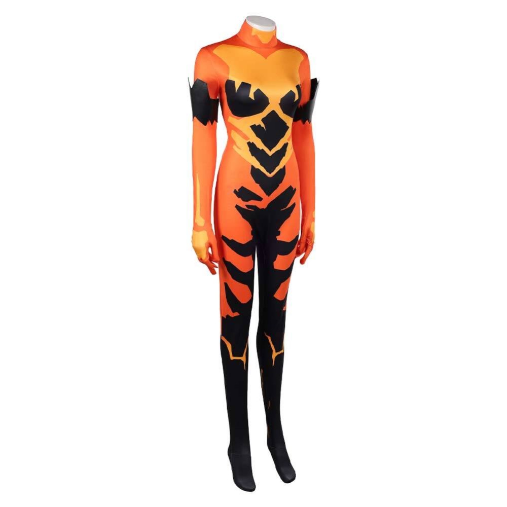 Invincible Season 4 Volcanikka Women Orange Jumpsuit Cosplay Costume Halloween Carnival Outfit