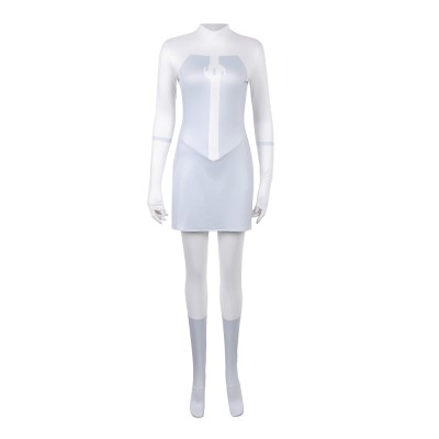Invincible Viltrumite Women White Jumpsuit Cosplay Costume Halloween Carnival