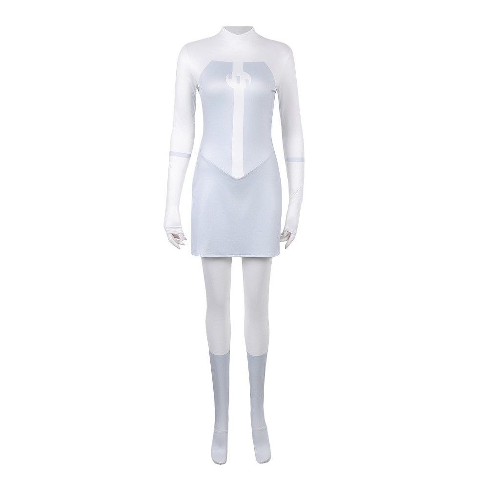 Invincible Viltrumite Women White Jumpsuit Cosplay Costume Halloween Carnival