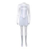 Invincible Viltrumite Women White Jumpsuit Cosplay Costume Halloween Carnival