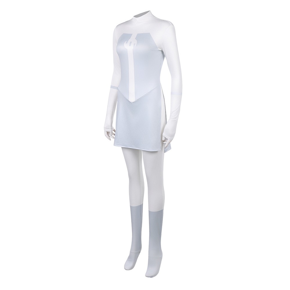 Invincible Viltrumite Women White Jumpsuit Cosplay Costume Halloween Carnival