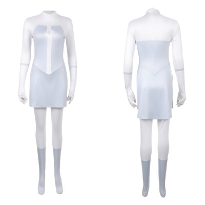 Invincible Viltrumite Women White Jumpsuit Cosplay Costume Halloween Carnival