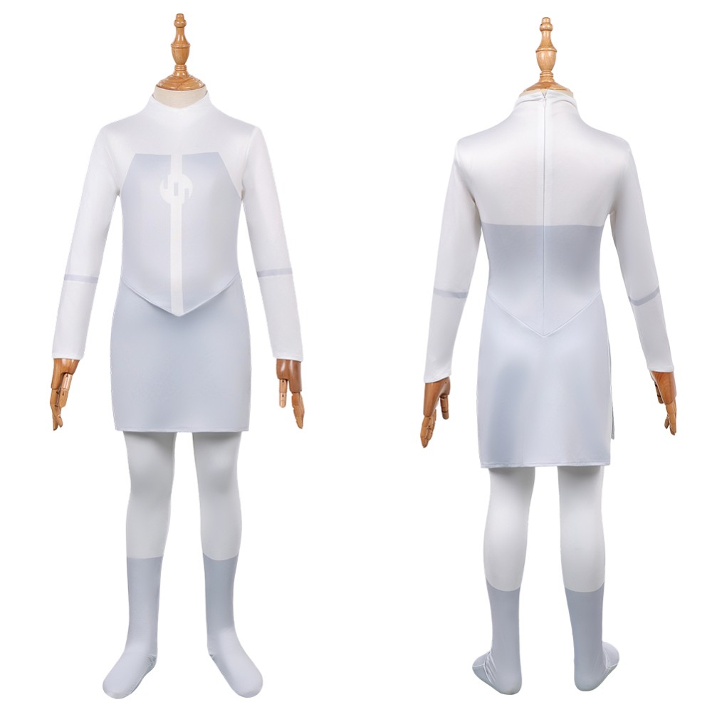 Invincible Viltrumite Kids Children White Jumpsuit Cosplay Costume Halloween Carnival