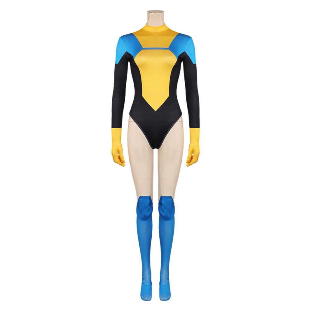 Invincible Terra Grayson Yellow Jumpsuit Party Cosplay Costume Halloween Carnival Outfit
