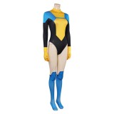 Invincible Terra Grayson Yellow Jumpsuit Party Cosplay Costume Halloween Carnival Outfit
