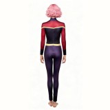 Invincible Telia Women Purple and Red Jumpsuit Cosplay Costume Halloween Carnival