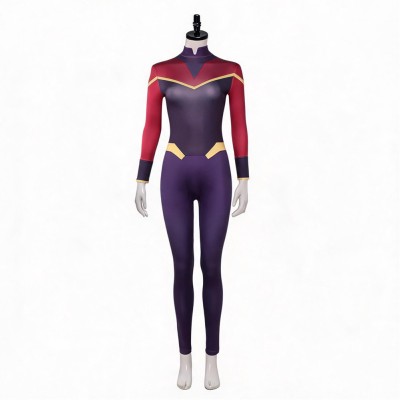 Invincible Telia Women Purple and Red Jumpsuit Cosplay Costume Halloween Carnival