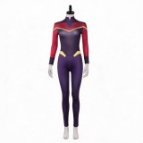 Invincible Telia Women Purple and Red Jumpsuit Cosplay Costume Halloween Carnival