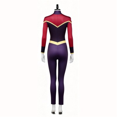 Invincible Telia Women Purple and Red Jumpsuit Cosplay Costume Halloween Carnival