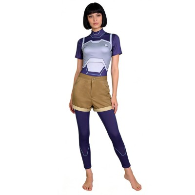 Invincible Tech Jacket Zoe Women Purple Cosplay Costume Halloween Carnival Outfit