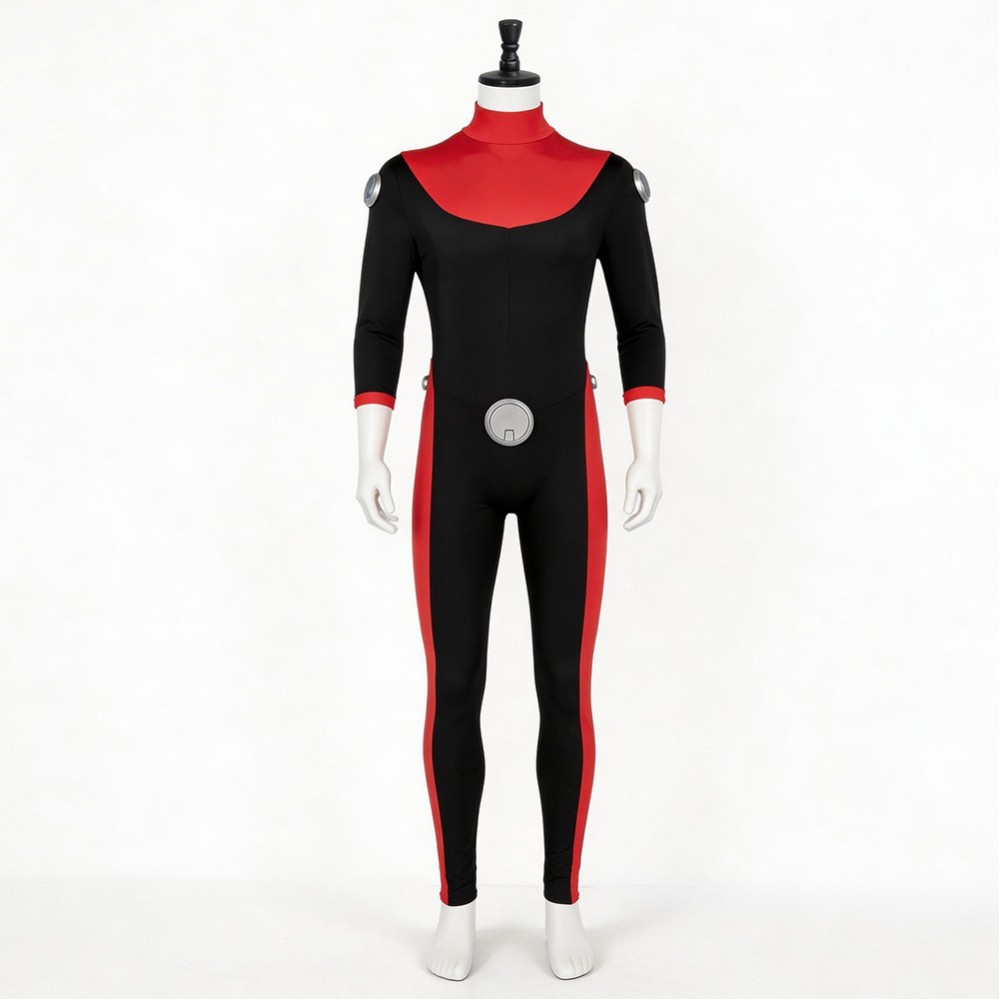 Invincible Scott Red and Black Jumpsuit Cosplay Costume Halloween Carnival Outfit
