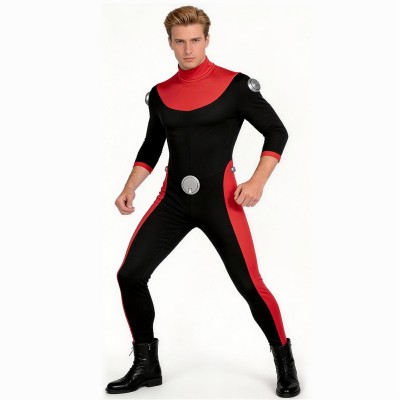 Invincible Scott Red and Black Jumpsuit Cosplay Costume Halloween Carnival Outfit