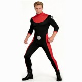 Invincible Scott Red and Black Jumpsuit Cosplay Costume Halloween Carnival Outfit