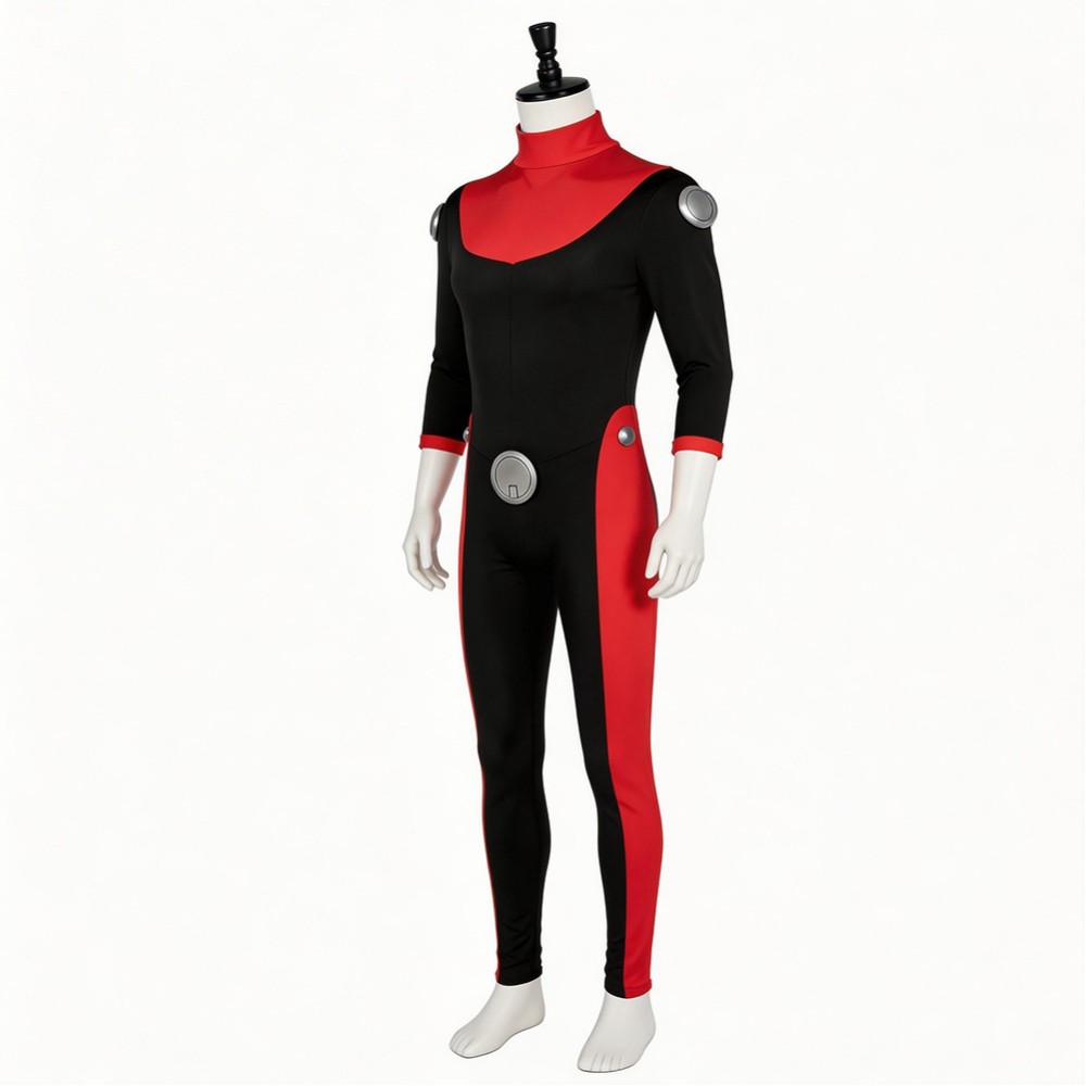 Invincible Scott Red and Black Jumpsuit Cosplay Costume Halloween Carnival Outfit