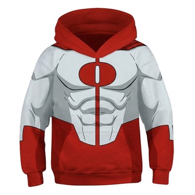 Invincible Omni-Man Kids Children Red Hoodie 3D Printed Hooded Casual Sweatshirt Cosplay Costume Halloween Carnival