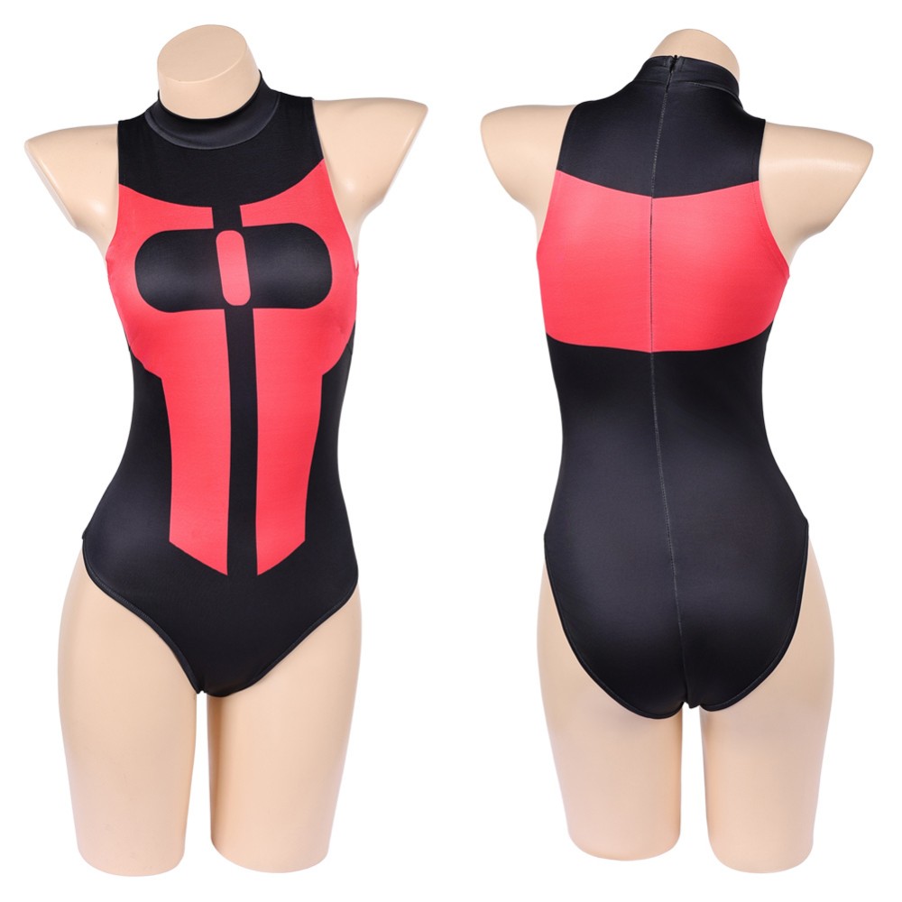 Invincible Oliver Grayson Women Red and Black Swimsuit Cosplay Costume Halloween Carnival Outfit