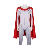 Invincible Oliver Grayson White Jumpsuit with Cloak Cosplay Costume Halloween Carnival Outfit
