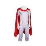 Invincible Oliver Grayson White Jumpsuit with Cloak Cosplay Costume Halloween Carnival Outfit