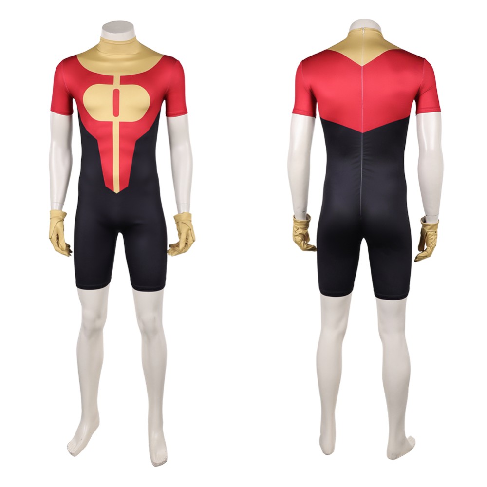 Invincible Oliver Grayson Red Jumpsuit Cosplay Costume Halloween Carnival Outfit