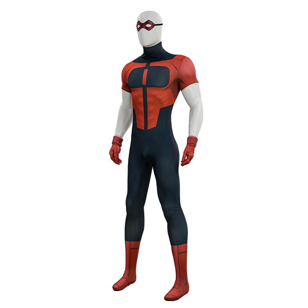Invincible Oliver Grayson Red and Black Bodysuit Jumpsuit Cosplay Costume Halloween Carnival