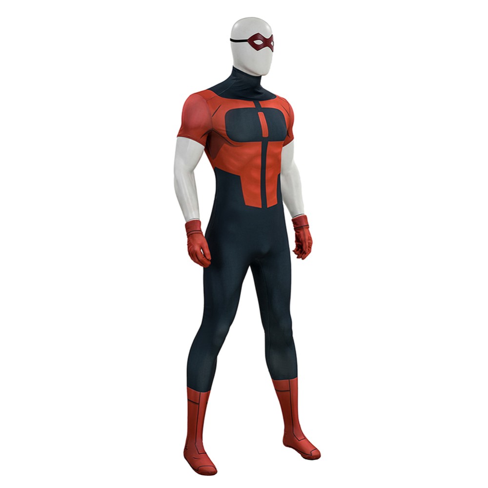 Invincible Oliver Grayson Red and Black Bodysuit Jumpsuit Cosplay Costume Halloween Carnival