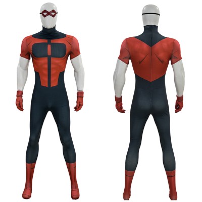 Invincible Oliver Grayson Red and Black Bodysuit Jumpsuit Cosplay Costume Halloween Carnival