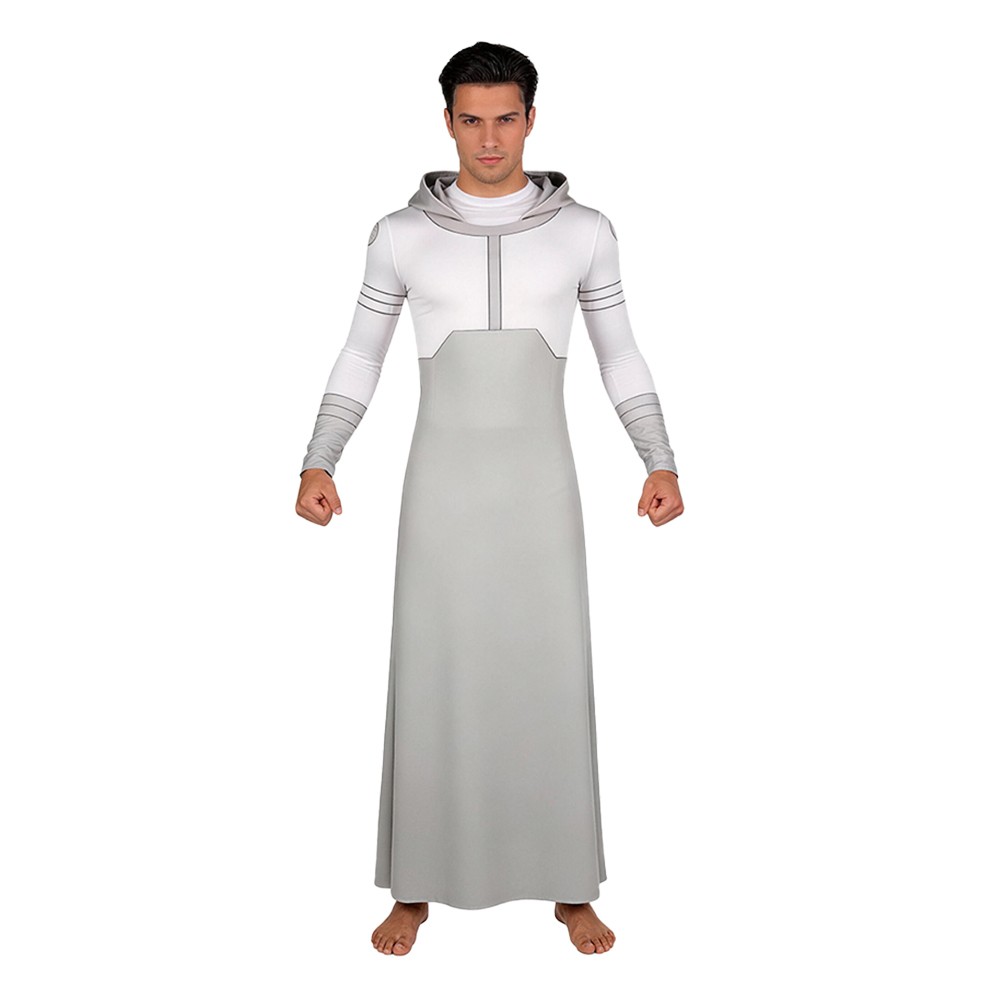 Invincible Mark Grayson Gray Hooded Jumpsuit Cosplay Costume Halloween Carnival Outfit