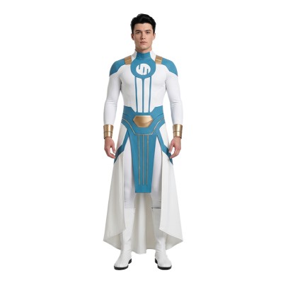 Invincible Mark Grayson Blue and White Jumpsuit Cosplay Costume Halloween Carnival Outfit