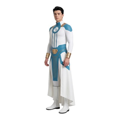 Invincible Mark Grayson Blue and White Jumpsuit Cosplay Costume Halloween Carnival Outfit