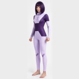 Invincible Dupli-Kate Women Purple Jumpsuit Cosplay Costume Halloween Carnival Outfit