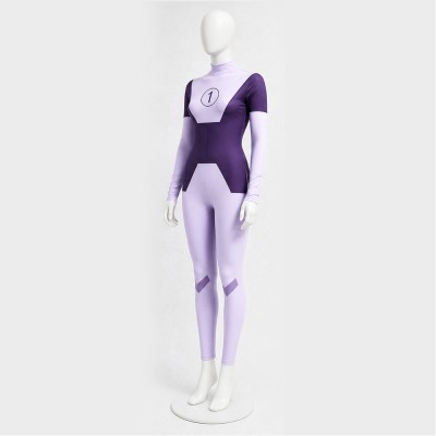 Invincible Dupli-Kate Women Purple Jumpsuit Cosplay Costume Halloween Carnival Outfit