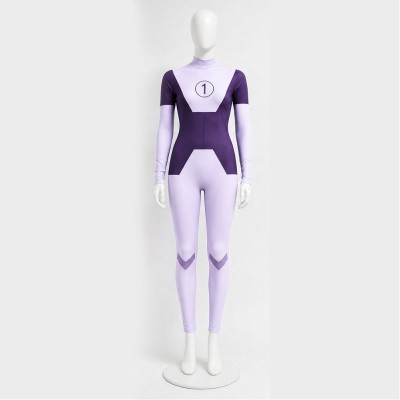 Invincible Dupli-Kate Women Purple Jumpsuit Cosplay Costume Halloween Carnival Outfit