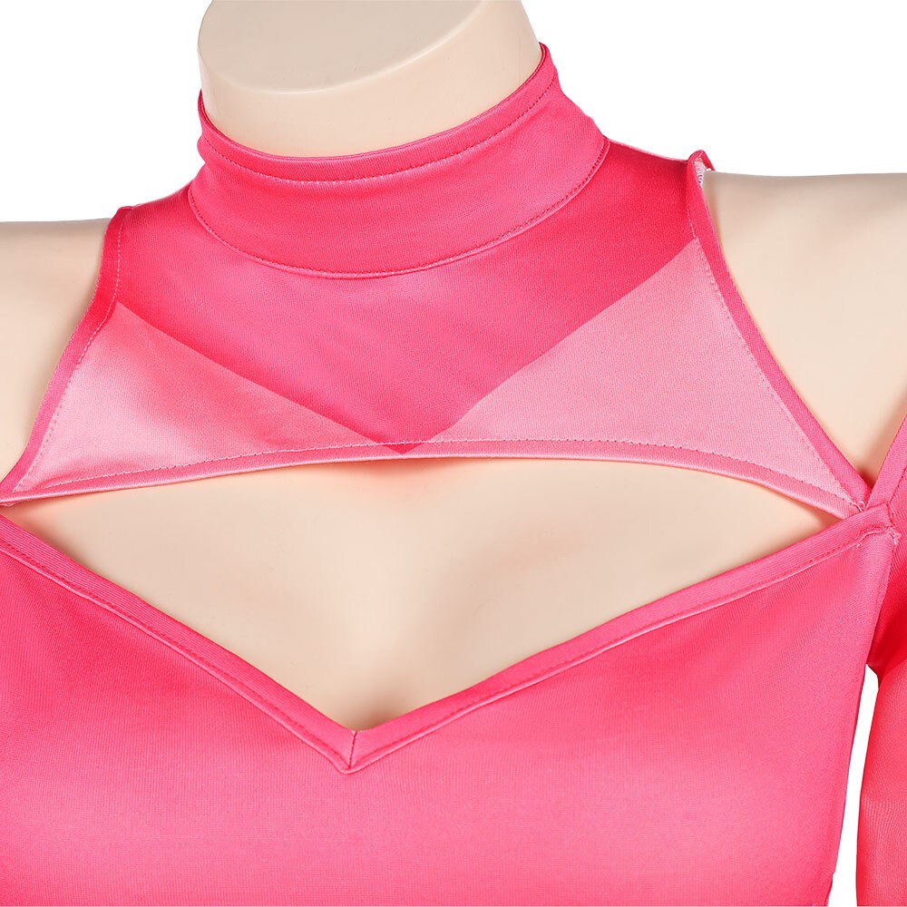 Invincible Season 4 Atom Eve Woman Pink Swimsuit with Sleeve Cosplay Costume Halloween Carnival Outfit
