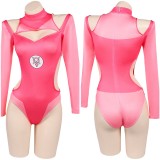 Invincible Season 4 Atom Eve Woman Pink Swimsuit with Sleeve Cosplay Costume Halloween Carnival Outfit