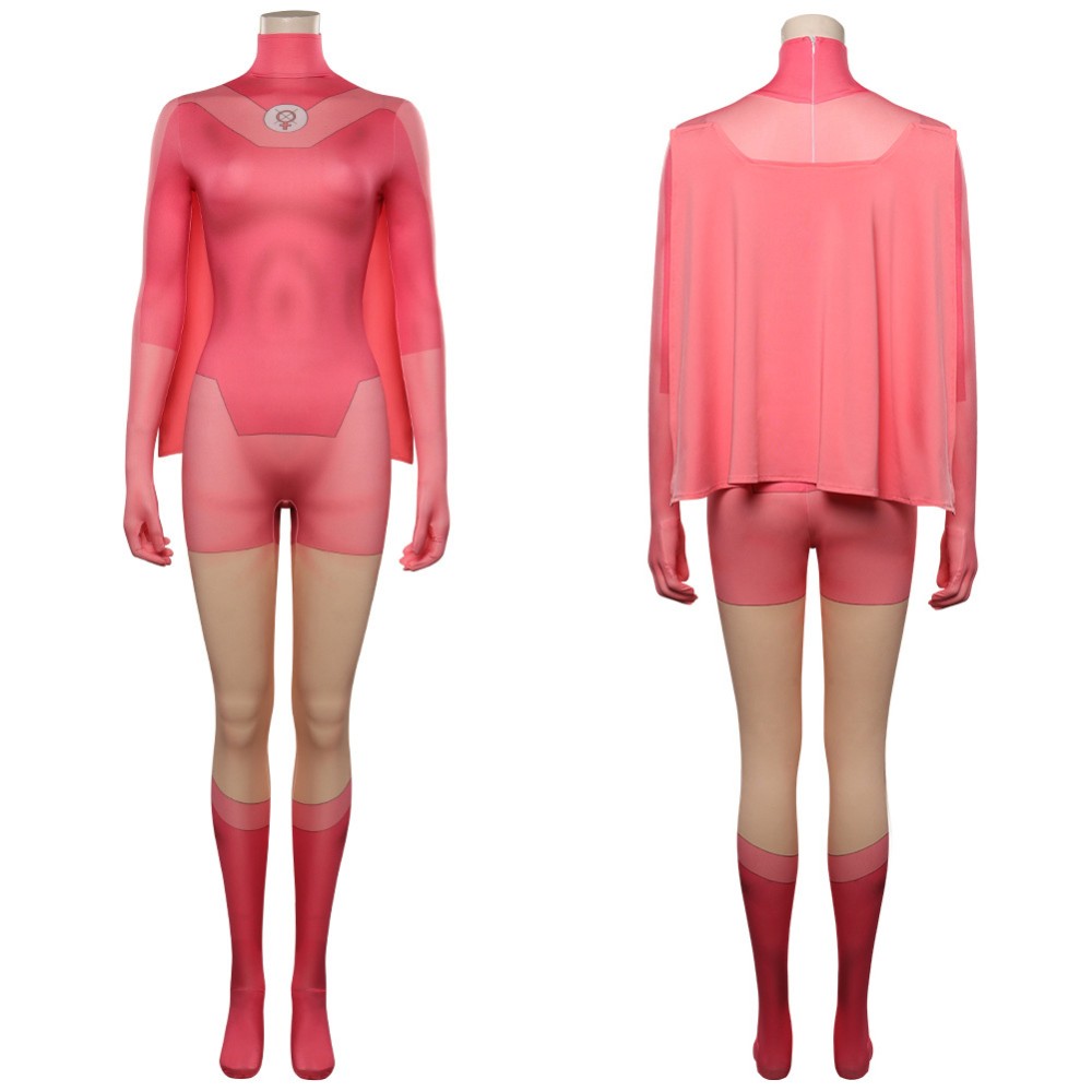 Invincible Atom Eve Jumpsuit Cloak Suit Cosplay Costume Halloween Carnival Outfit
