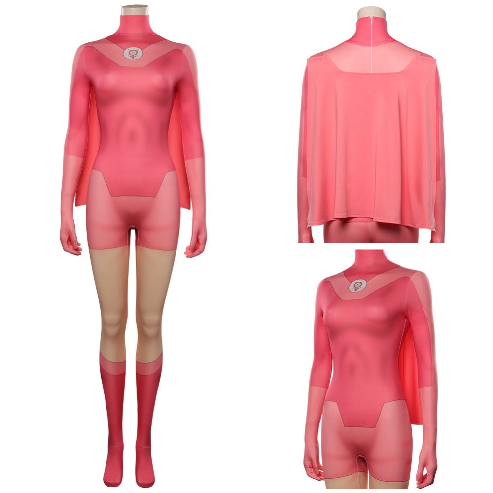 Invincible Atom Eve Jumpsuit Cloak Suit Cosplay Costume Halloween Carnival Outfit