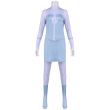 Invincible Anissa Women Blue Jumpsuit Cosplay Costume Halloween Carnival Outfit