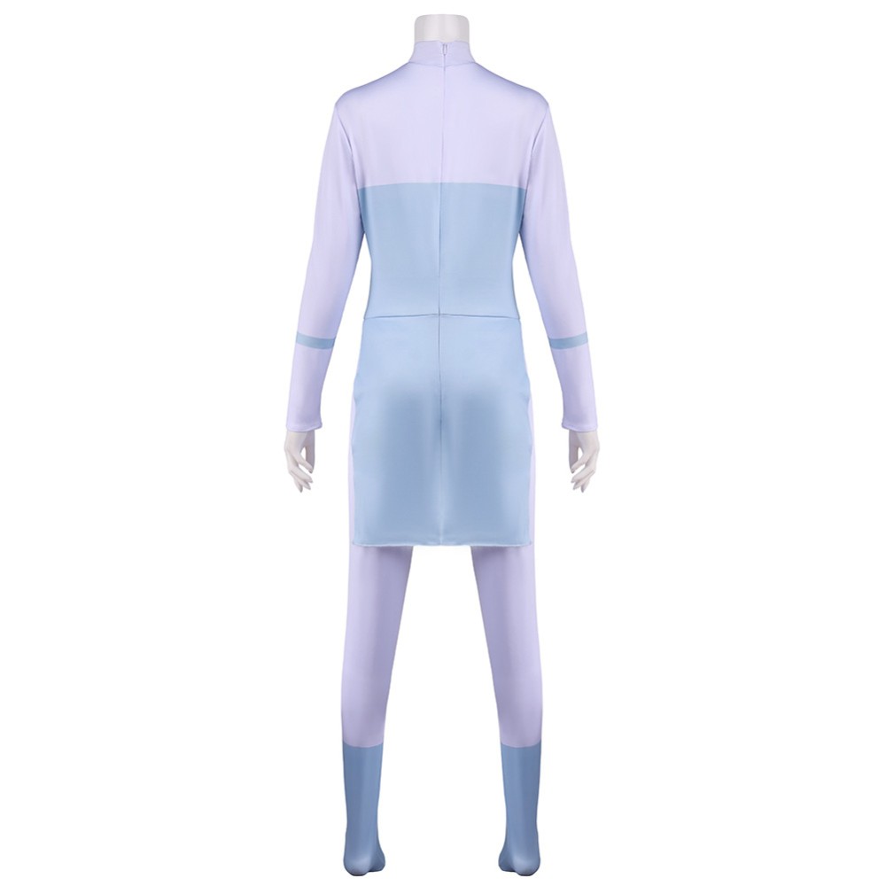 Invincible Anissa Women Blue Jumpsuit Cosplay Costume Halloween Carnival Outfit