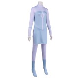 Invincible Anissa Women Blue Jumpsuit Cosplay Costume Halloween Carnival Outfit