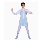 Invincible Anissa Women Blue Jumpsuit Cosplay Costume Halloween Carnival Outfit