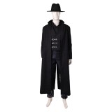 In the Lost Lands (2025) Boyce Men Black Overcoat Cosplay Costume Halloween Carnival Outfit