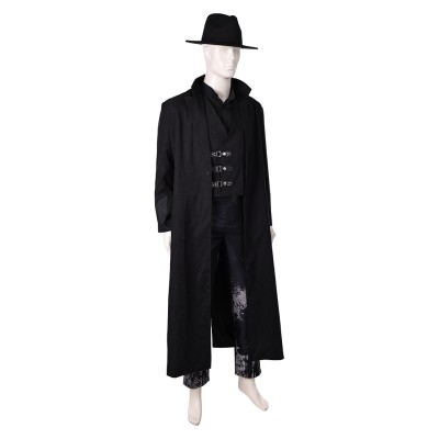 In the Lost Lands (2025) Boyce Men Black Overcoat Cosplay Costume Halloween Carnival Outfit