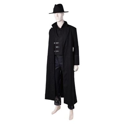 In the Lost Lands (2025) Boyce Men Black Overcoat Cosplay Costume Halloween Carnival Outfit