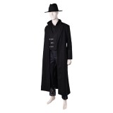In the Lost Lands (2025) Boyce Men Black Overcoat Cosplay Costume Halloween Carnival Outfit