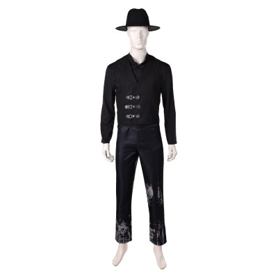 In the Lost Lands (2025) Boyce Men Black Overcoat Cosplay Costume Halloween Carnival Outfit