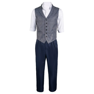 IF 2024 Cal The Man Upstairs Grey Vest Pants Set Suit Cosplay Costume Halloween Carnival Outfit