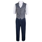 IF 2024 Cal The Man Upstairs Grey Vest Pants Set Suit Cosplay Costume Halloween Carnival Outfit