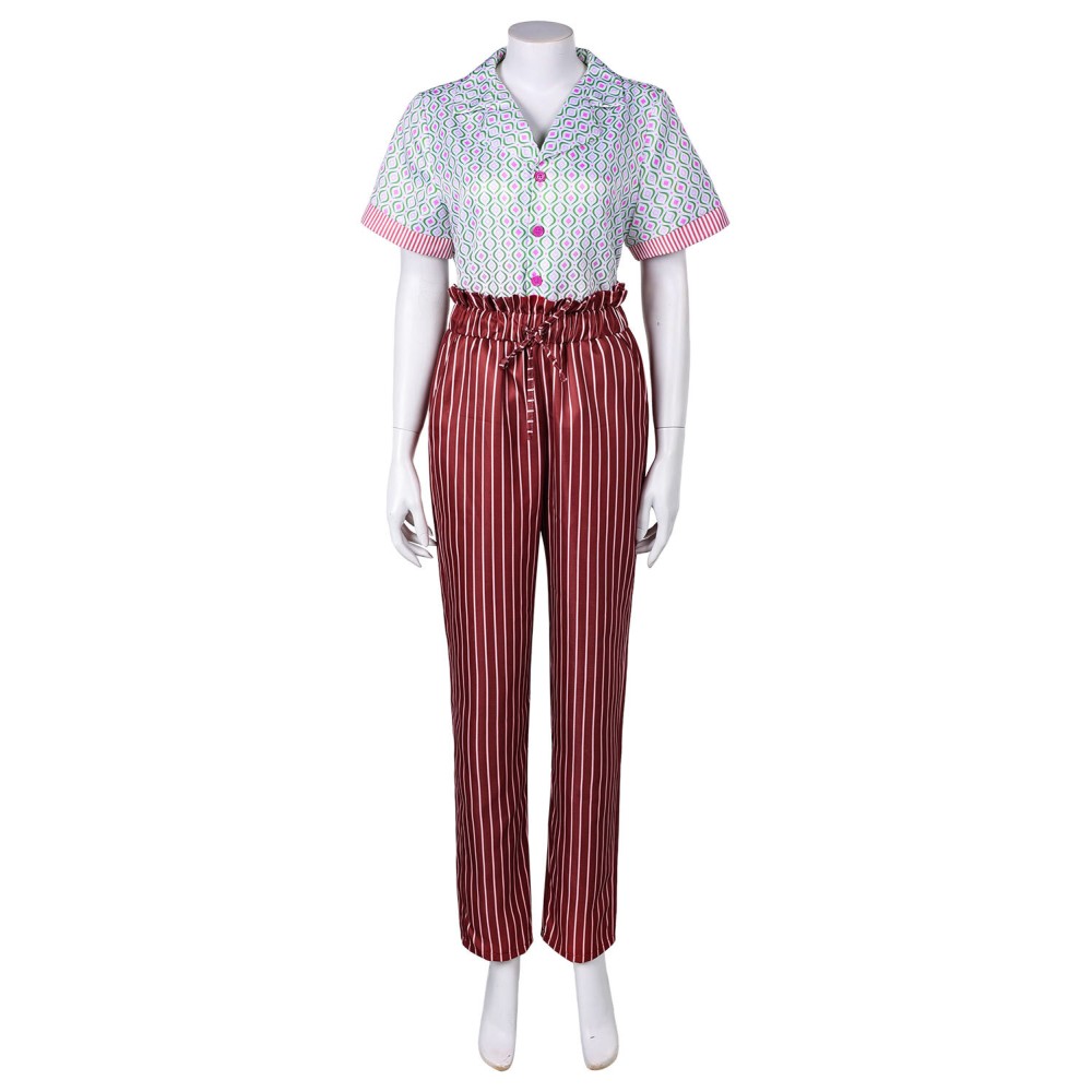 IF 2024 Bea Adult Printed Top Pants Set Suit Cosplay Costume Halloween Carnival Outfit
