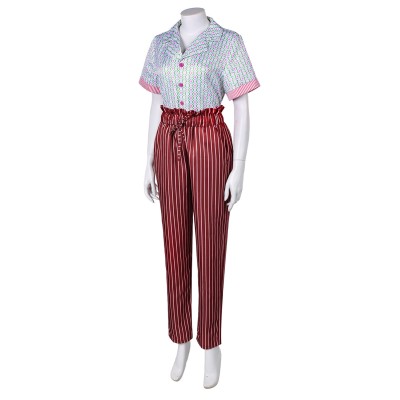 IF 2024 Bea Adult Printed Top Pants Set Suit Cosplay Costume Halloween Carnival Outfit